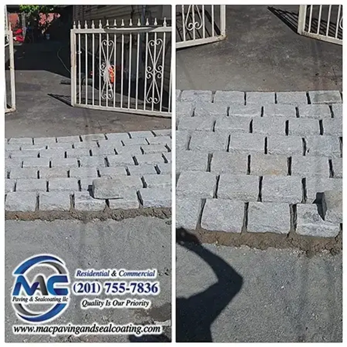 Belgium Block Installation in NJ | Decorative Stone Borders - Close-Up - MAC Paving and Sealcoating